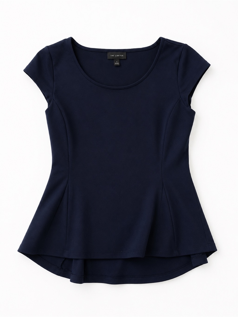The Limited Navy Scoop-Neck Peplum Top